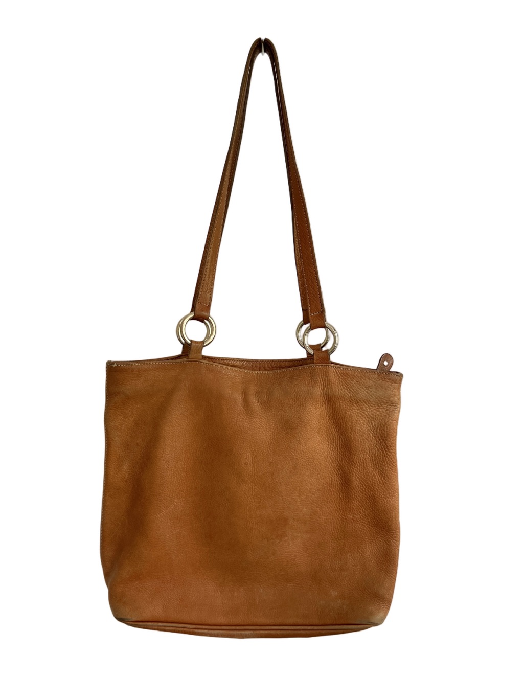 Vintage Roots Tribe Tan Pebbled Leather Tote Purse Bag